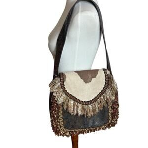 Wild West Collection By Lynnette Furr Fringe Hobo Bag Tooled Shoulder Bag